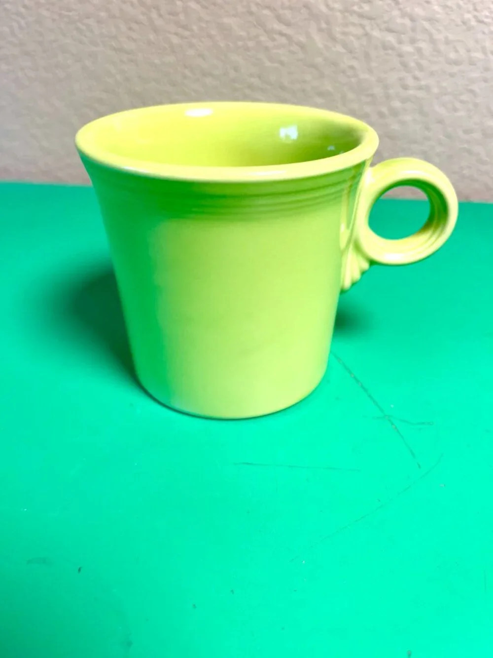 Fiesta Lime Art Deco Ring‑Handle Coffee Mug Homer Laughlin Vintage